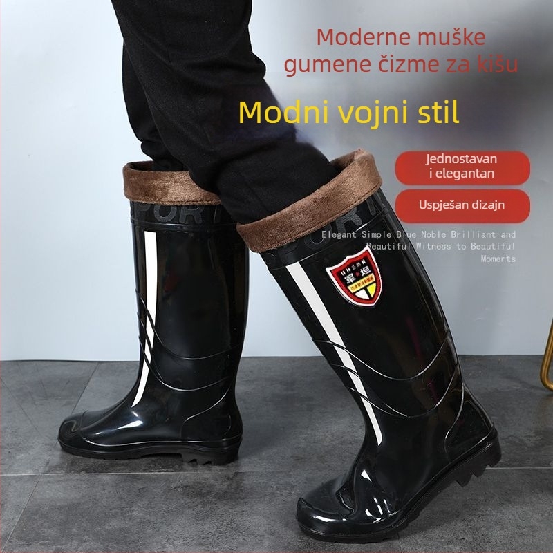 Odrasle kišne cipele sa srednjim dijelom, plastični gornji dio, PVC potplat, Pull-On, okrugli vrh prsta