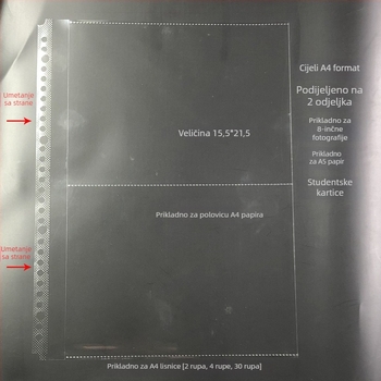 Folder za umetke s prozirnim unutarnjim stranicama i pohranom kartica, PP materijal, poklon za razredne prijatelje za Božić