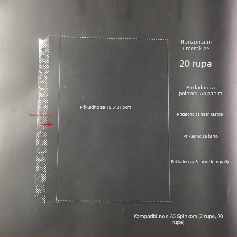 Folder za umetke s prozirnim unutarnjim stranicama i pohranom kartica, PP materijal, poklon za razredne prijatelje za Božić