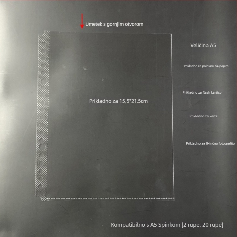 Folder za umetke s prozirnim unutarnjim stranicama i pohranom kartica, PP materijal, poklon za razredne prijatelje za Božić