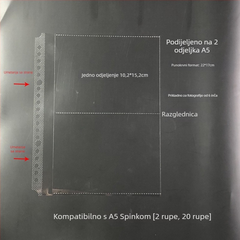 Folder za umetke s prozirnim unutarnjim stranicama i pohranom kartica, PP materijal, poklon za razredne prijatelje za Božić