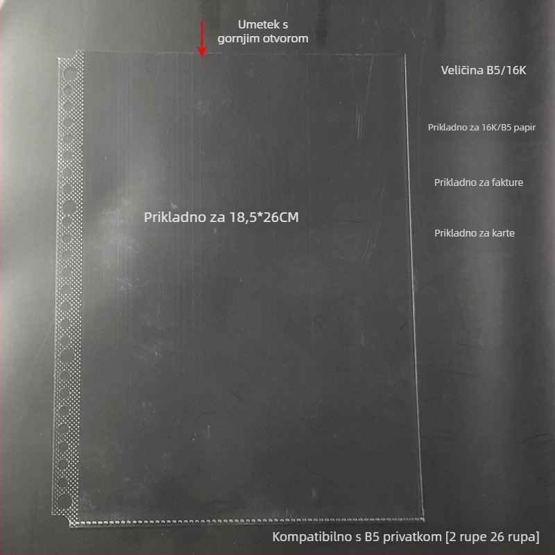 Folder za umetke s prozirnim unutarnjim stranicama i pohranom kartica, PP materijal, poklon za razredne prijatelje za Božić