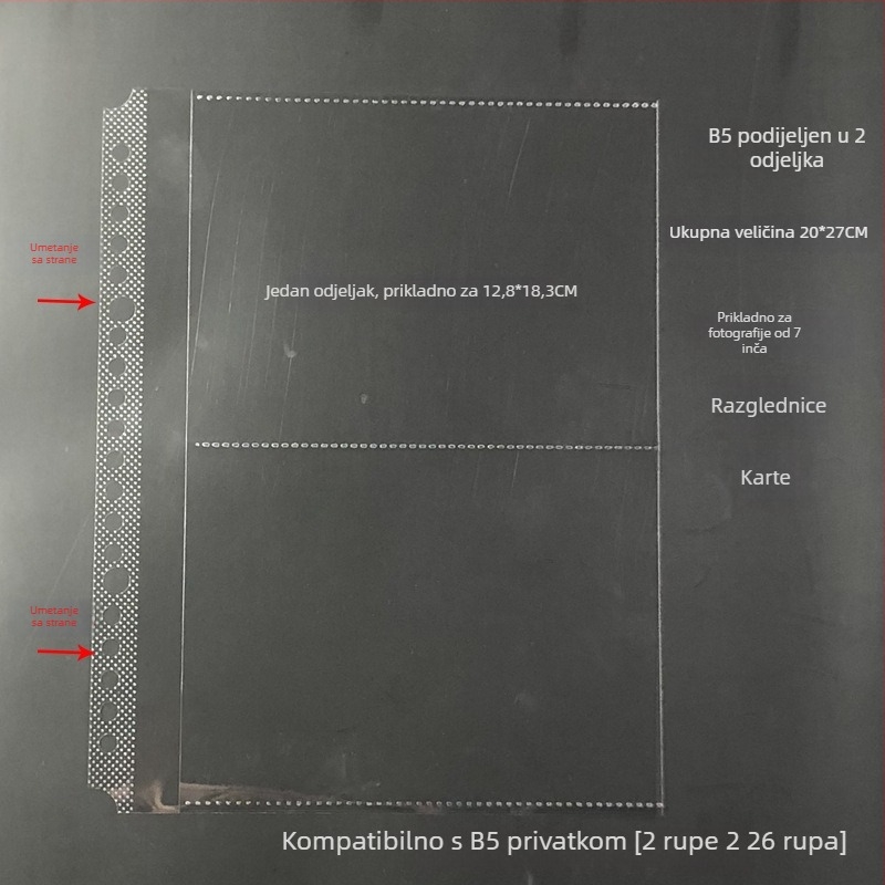 Folder za umetke s prozirnim unutarnjim stranicama i pohranom kartica, PP materijal, poklon za razredne prijatelje za Božić