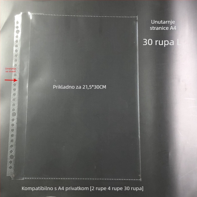 Folder za umetke s prozirnim unutarnjim stranicama i pohranom kartica, PP materijal, poklon za razredne prijatelje za Božić