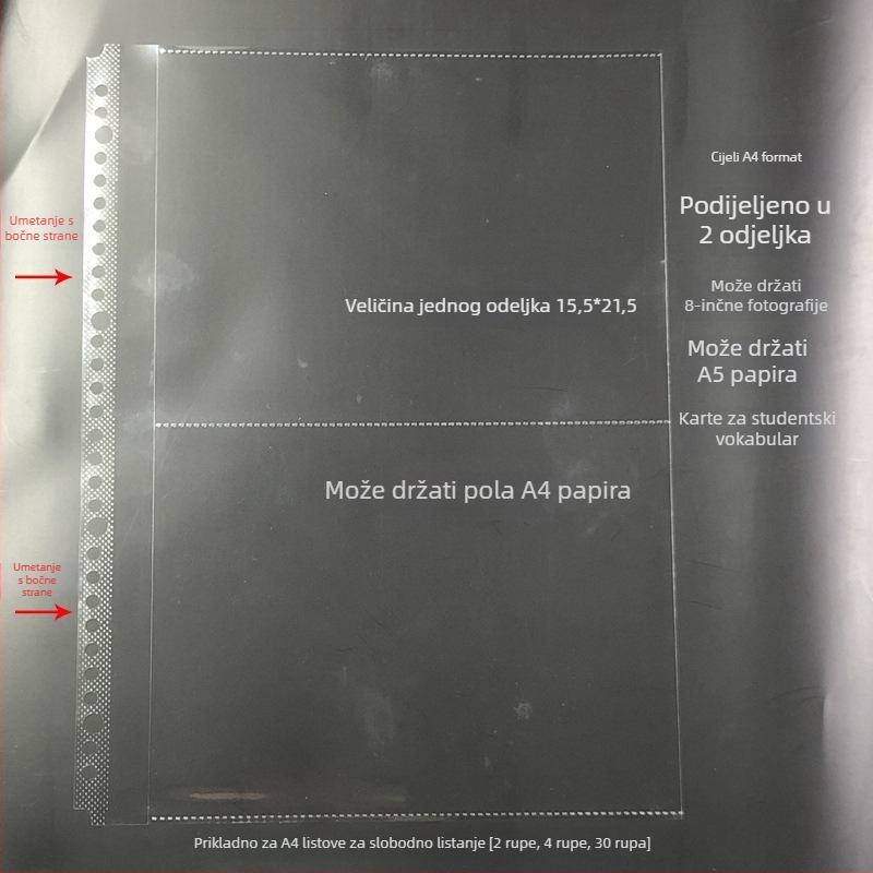 Folder za umetke s prozirnim unutarnjim stranicama i pohranom kartica, PP materijal, poklon za razredne prijatelje za Božić