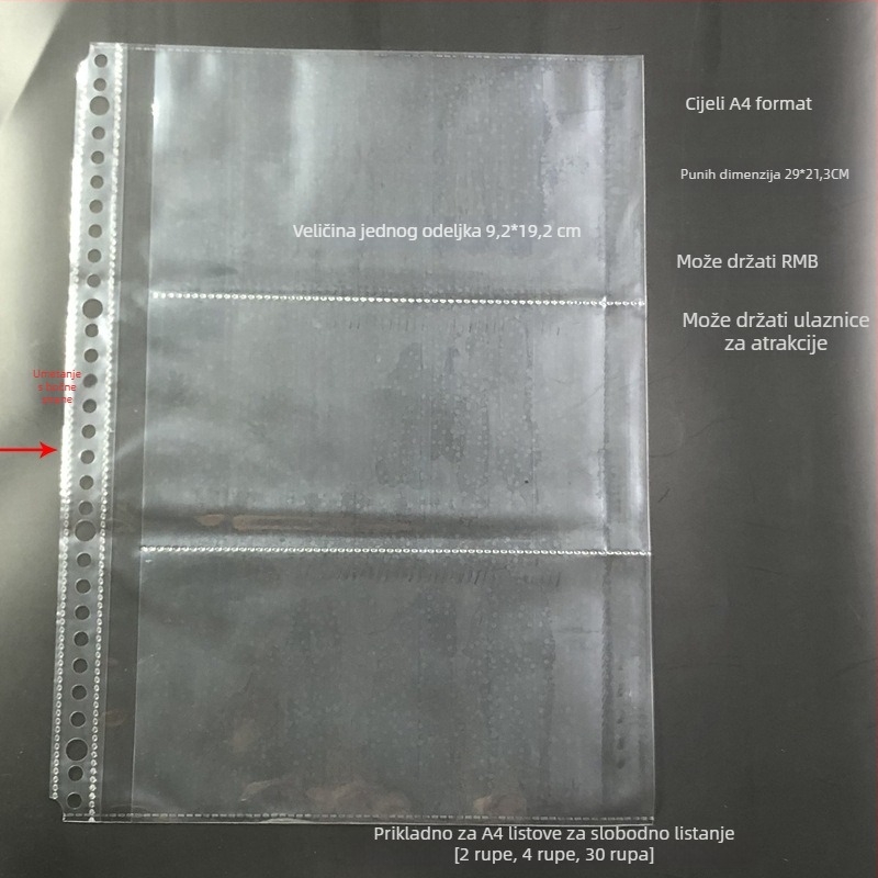 Folder za umetke s prozirnim unutarnjim stranicama i pohranom kartica, PP materijal, poklon za razredne prijatelje za Božić