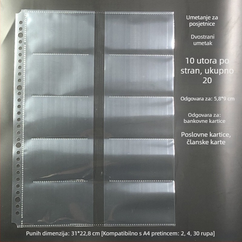 Folder za umetke s prozirnim unutarnjim stranicama i pohranom kartica, PP materijal, poklon za razredne prijatelje za Božić