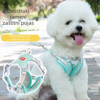 Prsluk za psa s dvostrukim remenima, ojačan otporan na kidanje, poliester