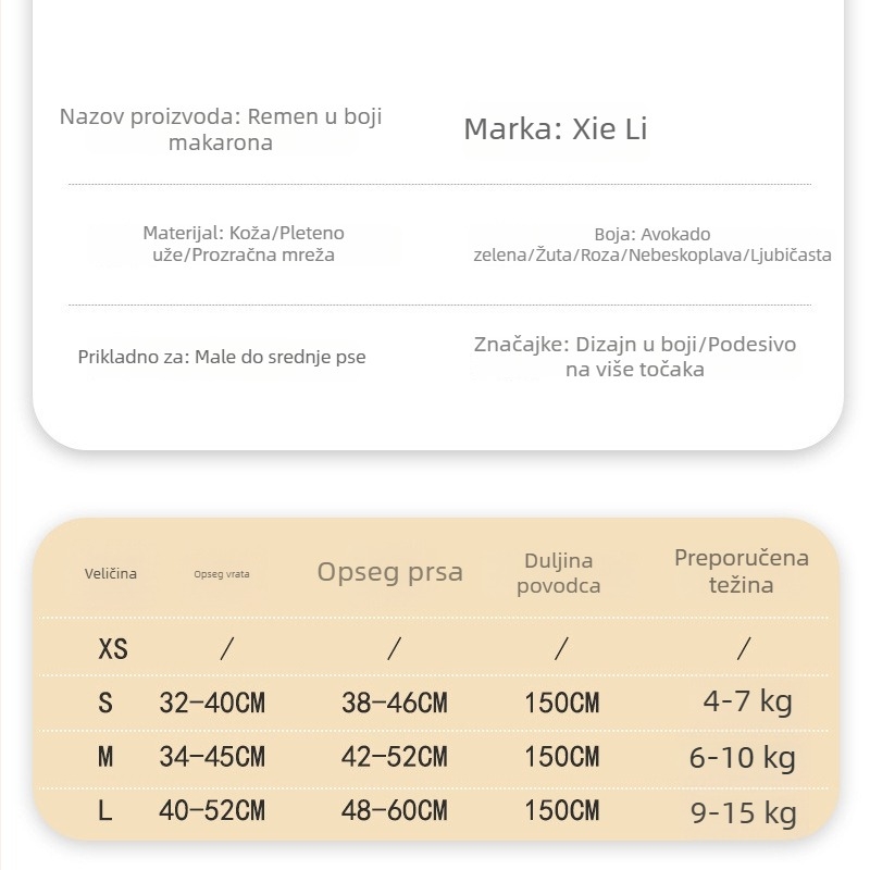 Prsluk za psa s dvostrukim remenima, ojačan otporan na kidanje, poliester