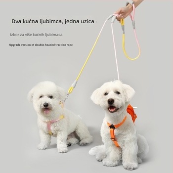 Pomelo Pets najlonski dvostruki povodac za dva psa, nije povlačen, s dvostrukim krajevima, jedan-na-dva