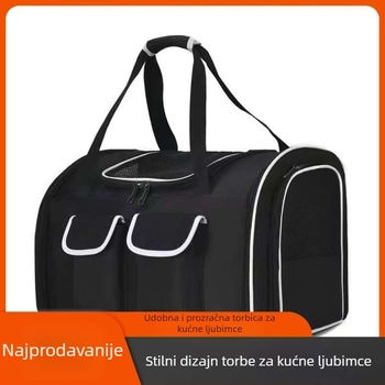 Torba za kućne ljubimce za mačke i pse — velika kapaciteta, prenosna, prozračna, sklopiva; poliester, šifra 7878