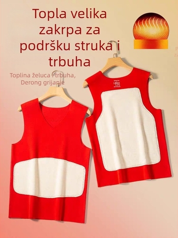 Muška termalna bezrukavna vesta od corduroya, s fleece podstavom, slobodan kroj, zimski bazni sloj