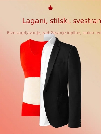 Muška termalna bezrukavna vesta od corduroya, s fleece podstavom, slobodan kroj, zimski bazni sloj