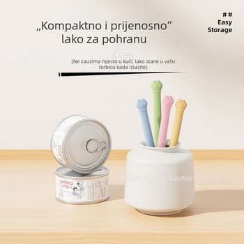 Mačja žlica za konzerve s dugim drškom — Višestruki otvarač za konzervu za mokru hranu, ABS+silikon