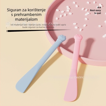 Mačja žlica za konzerve s dugim drškom — Višestruki otvarač za konzervu za mokru hranu, ABS+silikon