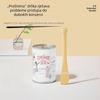 Mačja žlica za konzerve s dugim drškom — Višestruki otvarač za konzervu za mokru hranu, ABS+silikon