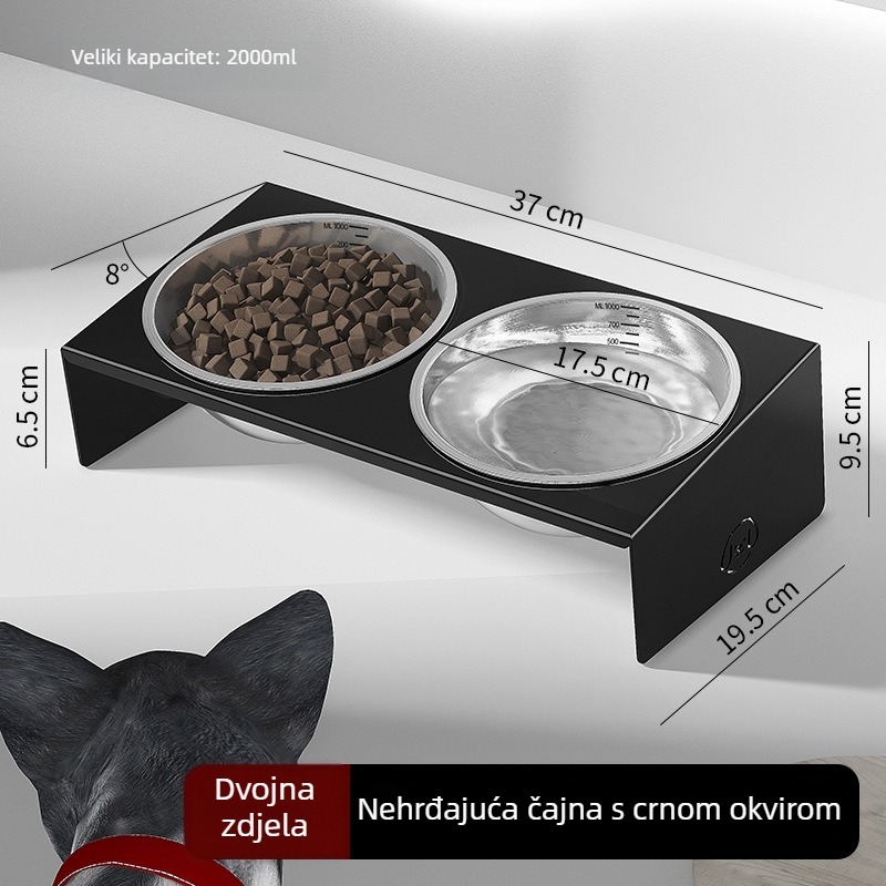 Stalak od nehrđajućeg čelika za posude za kućne ljubimce, za pse i mačke, 20 komada, ručno hranjenje