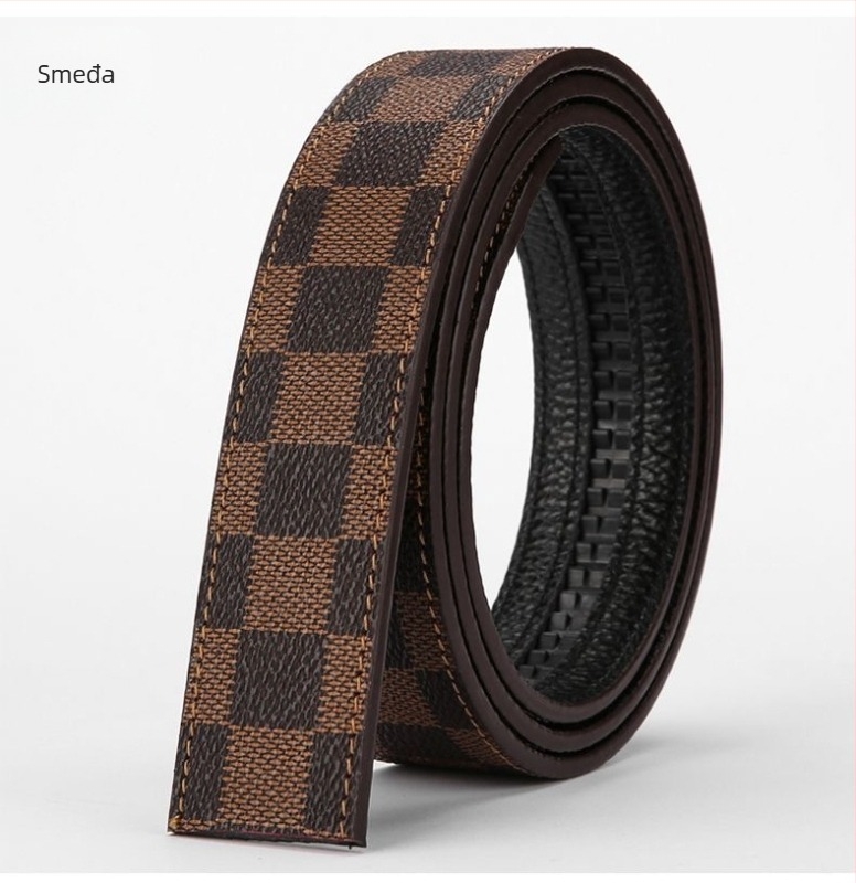 Muški pojas od prave kože, gornji sloj teleće kože, automatska kopča, kopča od legura, širina 2–4 cm