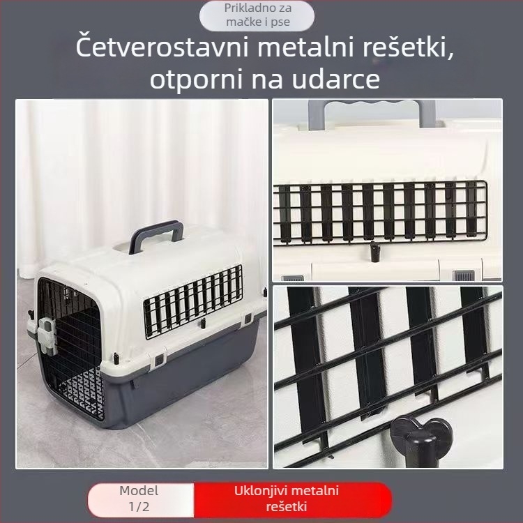 Tvrdi plastični transporter za kućne ljubimce za zračni prijevoz — kutija za mačke, prijenosna kapsula za auto, nosivost do 5 kg