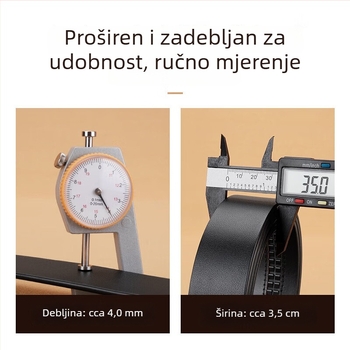 Kangaroo muški kaiš od prave kože, gornji sloj, širina 3,5 cm, automatska kopča, bez podstavka