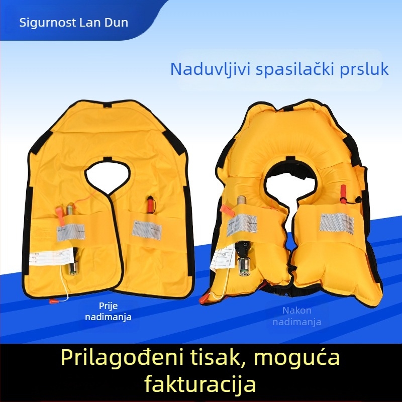 Automatska napuhujuća jakna za spašavanje – prijenosna za brodice, ribolov i plivanje, s velikom plutnošću, za odrasle