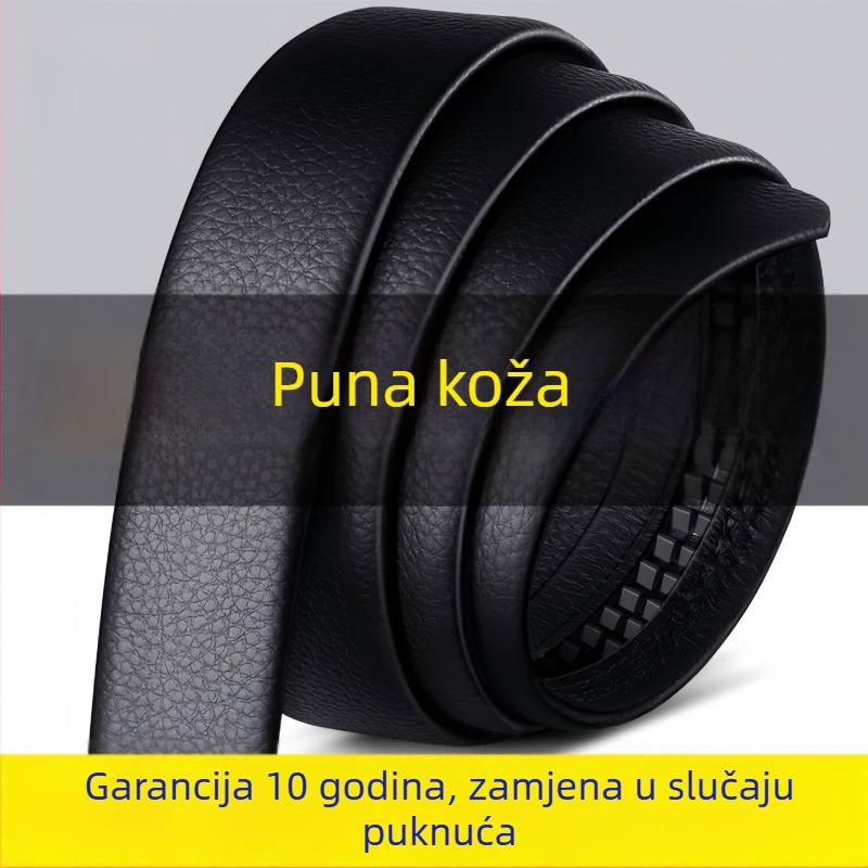 Muški kožni kaiš od prave kože, vrhunska kravlja koža, spona od legure, automatska kopča, širina 2–4 cm