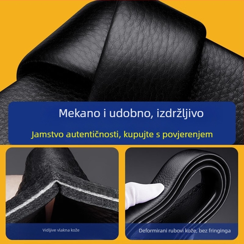 Muški kožni kaiš od prave kože, vrhunska kravlja koža, spona od legure, automatska kopča, širina 2–4 cm
