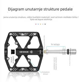 ROCES aluminijski pedali za cestovni bicikl s reflektorom