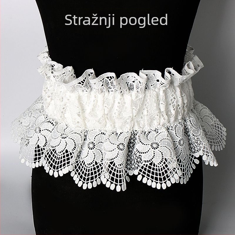 Ženski pojas od PU kože s čipkom, elastičan struk i glatka kopča, širina 2-4 cm, dekorativni dodatak za košulje i haljine