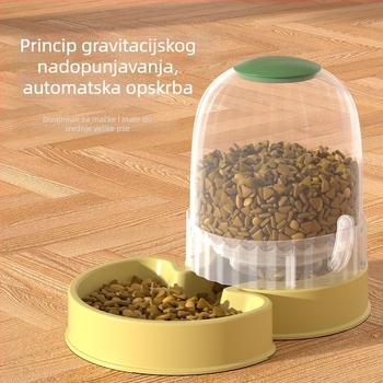 Automatski sustav za vodu i hranu za mačke i pse, velik kapacitet, otporan na prevrnuće, drži usta suhima