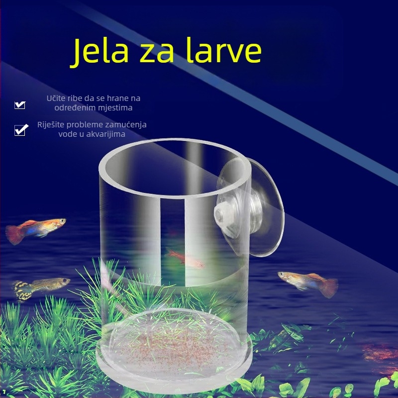 AC-FISH akrilni hranilnik za akvarij s donjim mrežom za larve brine shrimp – automatsko hranjenje