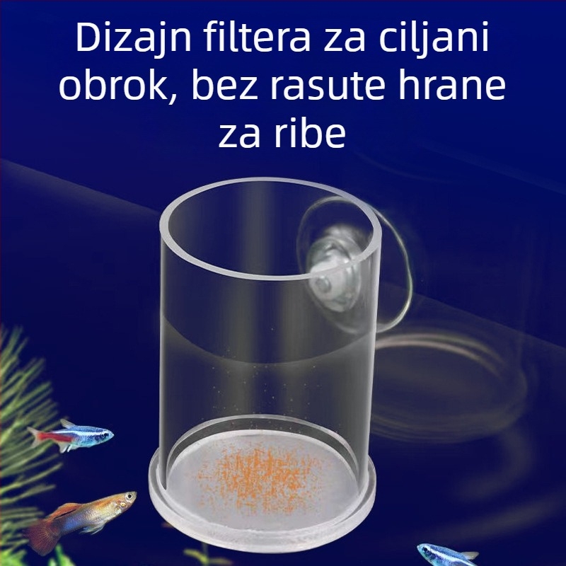 AC-FISH akrilni hranilnik za akvarij s donjim mrežom za larve brine shrimp – automatsko hranjenje