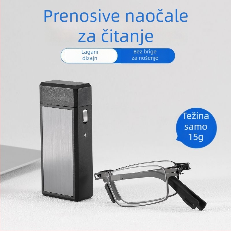 Sklopive naočale za čitanje bez vijaka, HD jasnoća, anti-plavo svjetlo, puni okvir, kvadratni okvir, leće od smole, jesen 2024