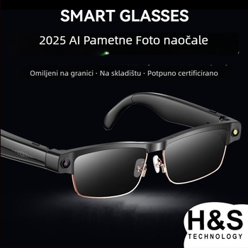 L802 Pametne AI naočale s kamerom 8MP, 4GB memorije, 270mAh baterija, Bluetooth pozivi, reprodukcija glazbe, anti-plavo svjetlo