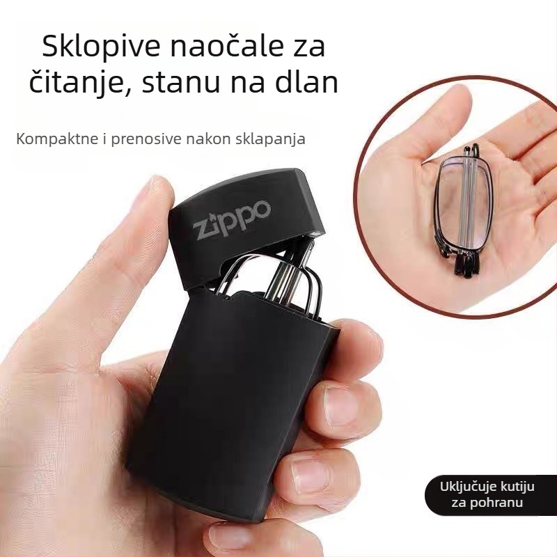 Naočale za čitanje, mini sklopive, HD leće, zaštita od plavog svjetla, anti-umor, puni okvir