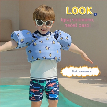 Dječji plivački set s prstenima za ruke i plutajućom vestom – otisak, materijal visoke preciznosti twill i plivajuća pamuk