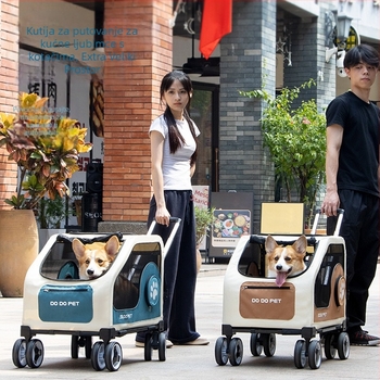 Dodopet Transportna kolica za kućne ljubimce za pse i mačke, Sklopiva mačja kućica, Oxford tkanina, Kapacitet 60