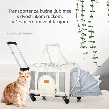 DODOPET Kolica za prijevoz kućnih ljubimaca za pse i mačke — sklopiva, prijenosna, višefunkcionalna torba za prijevoz, Oxford materijal, jednofarban uzorak, srednje tvrdo