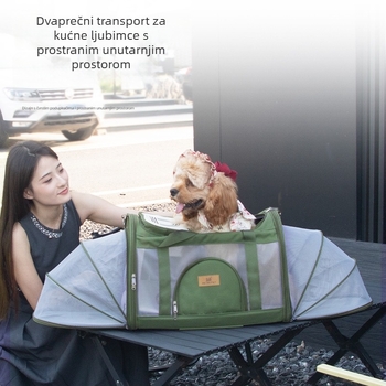 DODOPET Kolica za prijevoz kućnih ljubimaca za pse i mačke — sklopiva, prijenosna, višefunkcionalna torba za prijevoz, Oxford materijal, jednofarban uzorak, srednje tvrdo