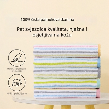 Uterak za lice od čistog pamuka, bez uvijanja, mekan i nježan prema koži, debela i upijajuća, 100–120 g