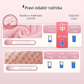 Uterak za lice od čistog pamuka, bez uvijanja, mekan i nježan prema koži, debela i upijajuća, 100–120 g
