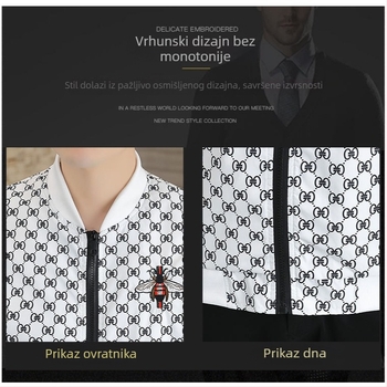 Muška jakna – europski retro stil, uski kroj, zip zatvarač, stojeći ovratnik, acetat vlakna