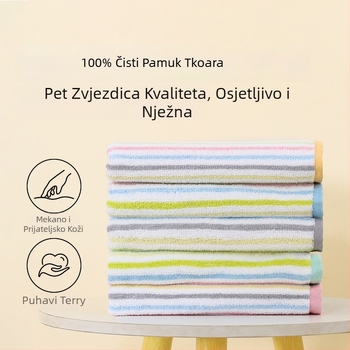 Krp za lice od 100% pamuka bez uvijanja, mekan i nježan prema koži, upija, 21 vlakana, težina 100–120 g