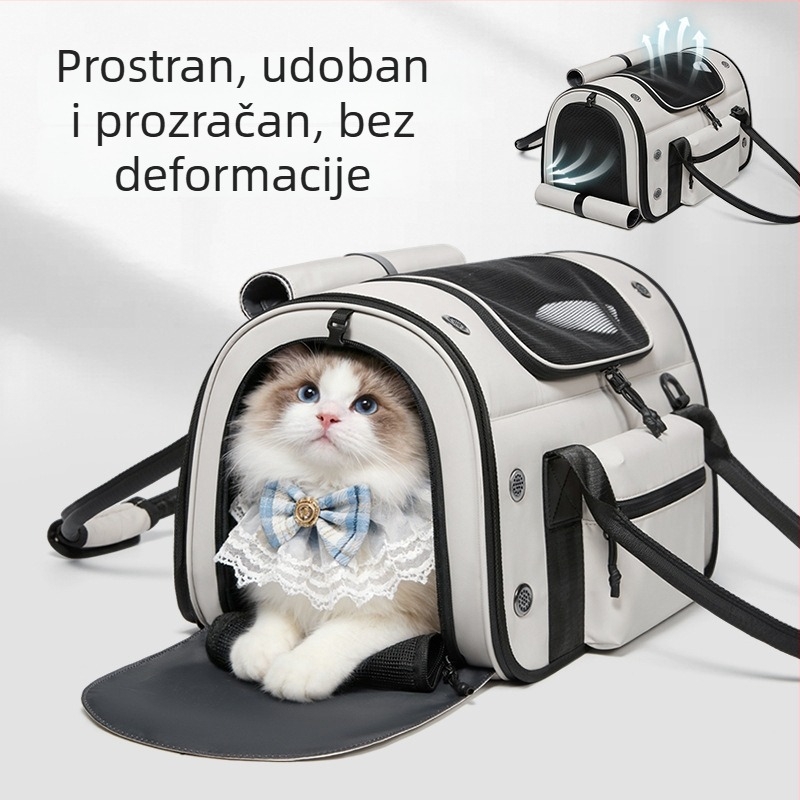 Fenjie Torba za kućne ljubimce – Oxford materijal, crossbody torba za vanjska putovanja, kapacitet 30, pogodna za kućne ljubimce iznad 7 kg, srednja tvrdoća