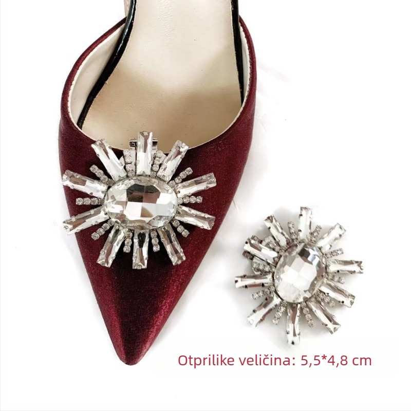Odvojivi metalni ukras za cipele s kristalima u obliku cvijeta – model MXL, marka LXM