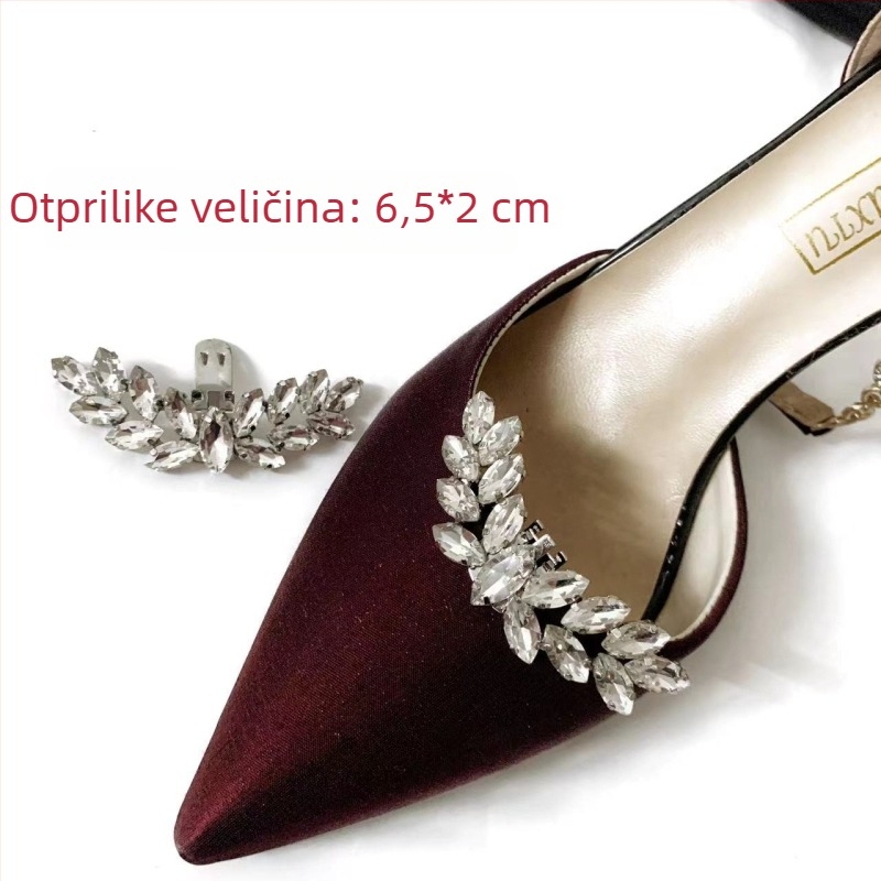 Odvojivi metalni ukras za cipele s kristalima u obliku cvijeta – model MXL, marka LXM