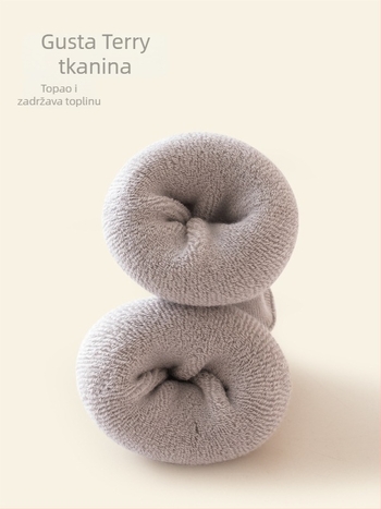 Dječje čarape s debelim fleece-om, dugački tubus, 89,8% pamuk, za djecu 1–3 godine, dvobojne