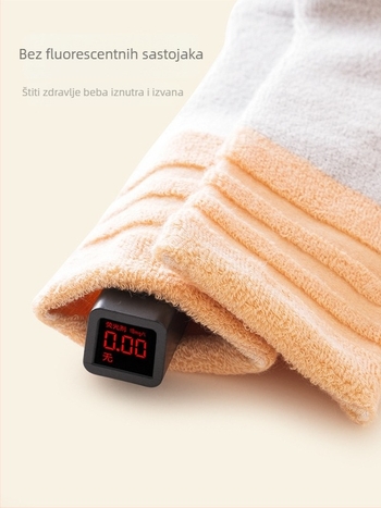 Dječje čarape s debelim fleece-om, dugački tubus, 89,8% pamuk, za djecu 1–3 godine, dvobojne