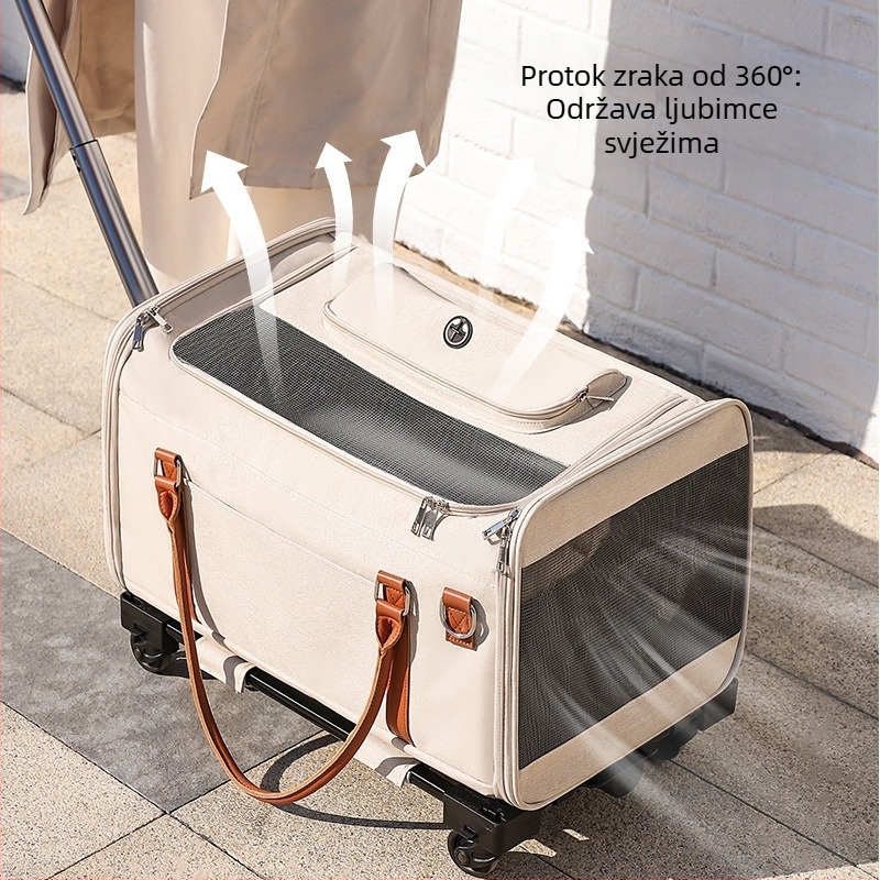Oxford materijal, prijenosna torba za kućne ljubimce – mačke i mali psi, velika kapaciteta, putovanje automobilom, pogodno za 3–5 kg