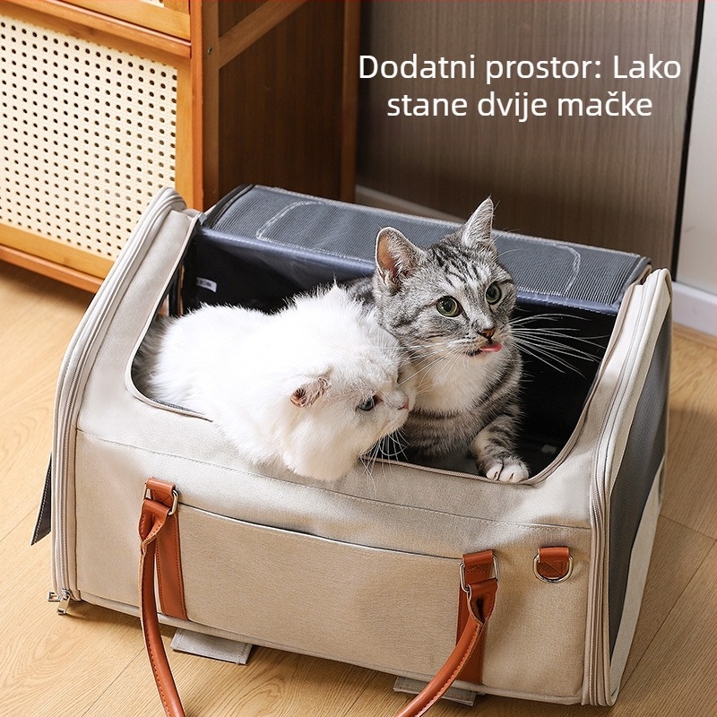 Oxford materijal, prijenosna torba za kućne ljubimce – mačke i mali psi, velika kapaciteta, putovanje automobilom, pogodno za 3–5 kg